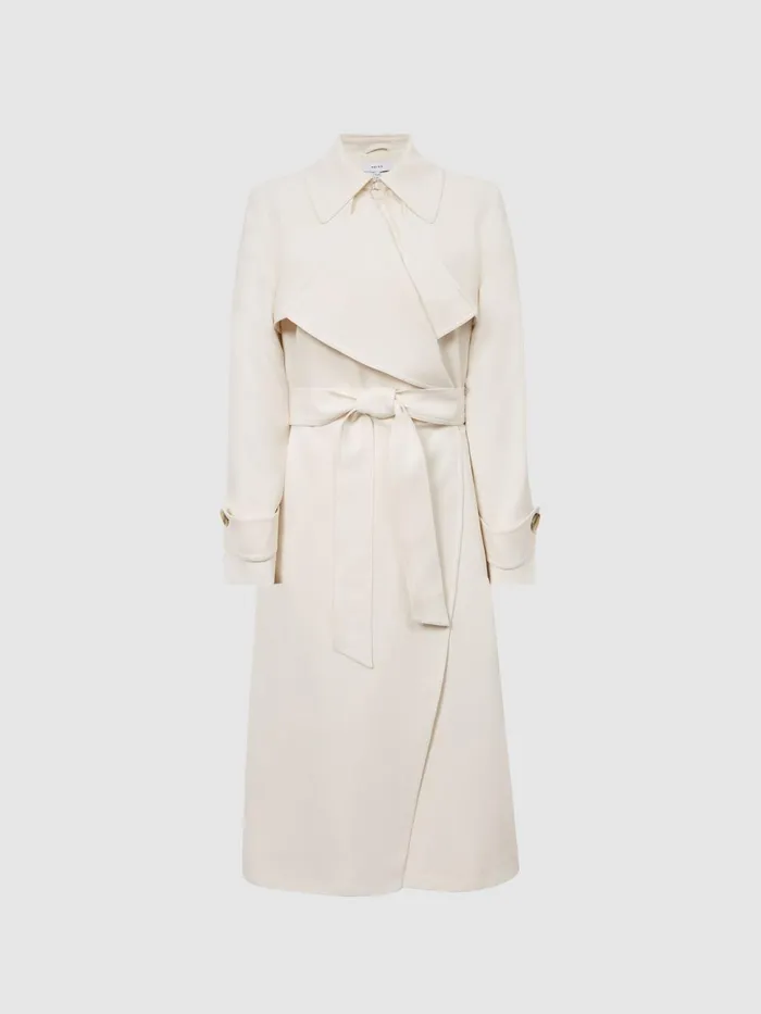 Reiss Coats and Jackets Eden Trench Coat White 8211 Women