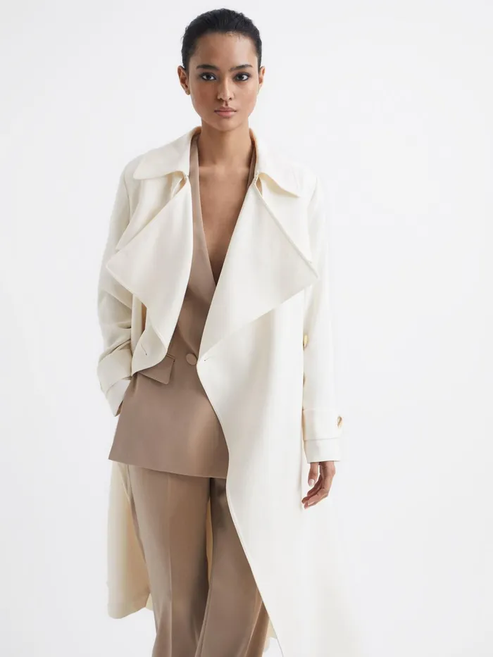 Reiss Coats and Jackets Eden Trench Coat White 8211 Women