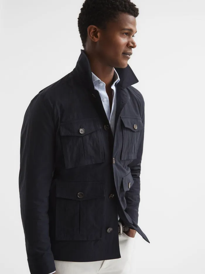 Reiss Coats and Jackets Hawke Four Pocket Field Jacket Navy 8211 Men