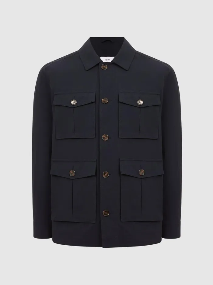 Reiss Coats and Jackets Hawke Four Pocket Field Jacket Navy 8211 Men