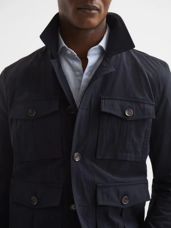 Reiss Coats and Jackets Hawke Four Pocket Field Jacket Navy 8211 Men