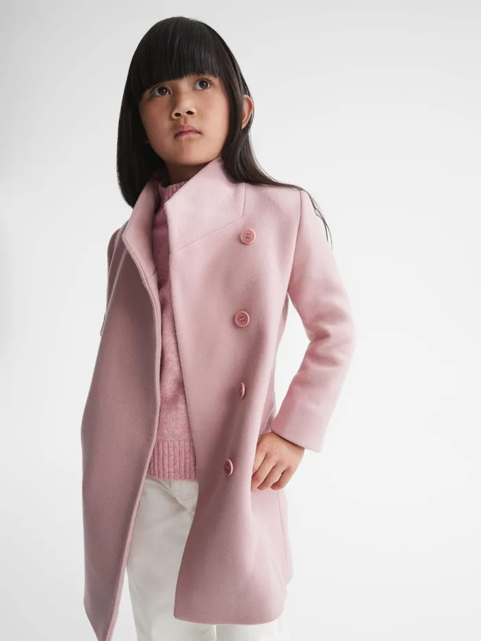 Reiss Coats and Jackets Kia Wool Blend Coat Pink 8211 Children