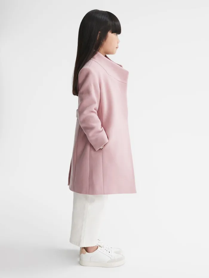 Reiss Coats and Jackets Kia Wool Blend Coat Pink 8211 Children