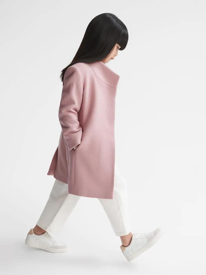 Reiss Coats and Jackets Kia Wool Blend Coat Pink 8211 Children
