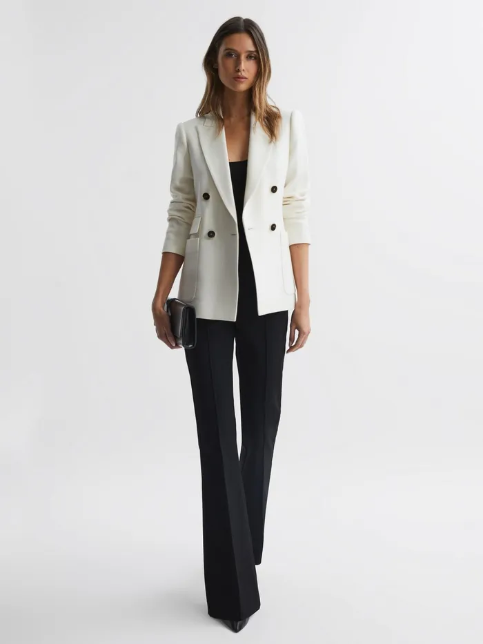 Reiss Coats and Jackets Larsson Double Breasted Twill Blazer White 8211 Women Reiss Coats and Jackets Larsson Double Breasted Twill Blazer White 8211 Women