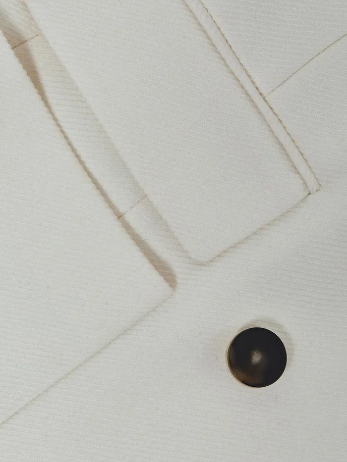 Reiss Coats and Jackets Larsson Double Breasted Twill Blazer White 8211 Women