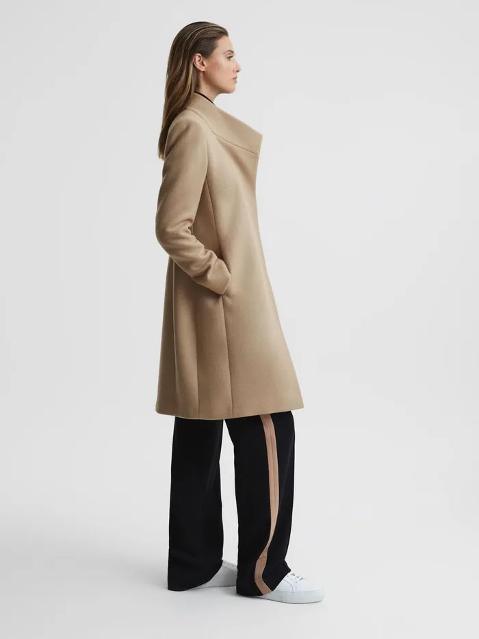 Reiss Coats and Jackets Mia WoolBlend Mid Length Coat Black 8211 Women