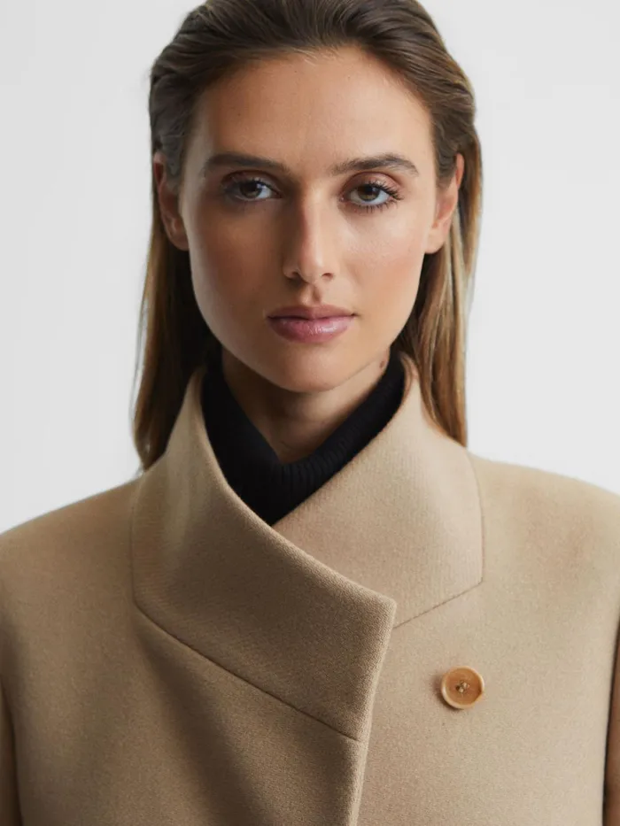 Reiss Coats and Jackets Mia WoolBlend Mid Length Coat Black 8211 Women