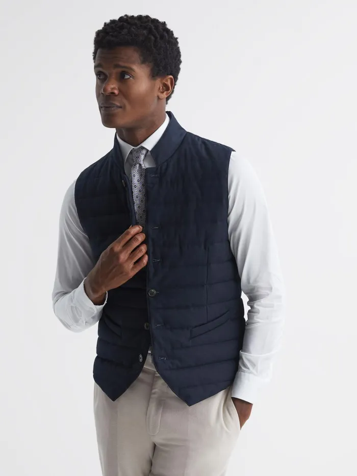 Reiss Coats and Jackets Parma Quilted Gilet Navy 8211 Men