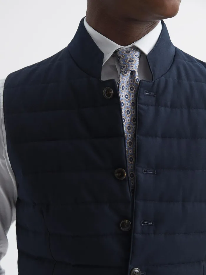 Reiss Coats and Jackets Parma Quilted Gilet Navy 8211 Men