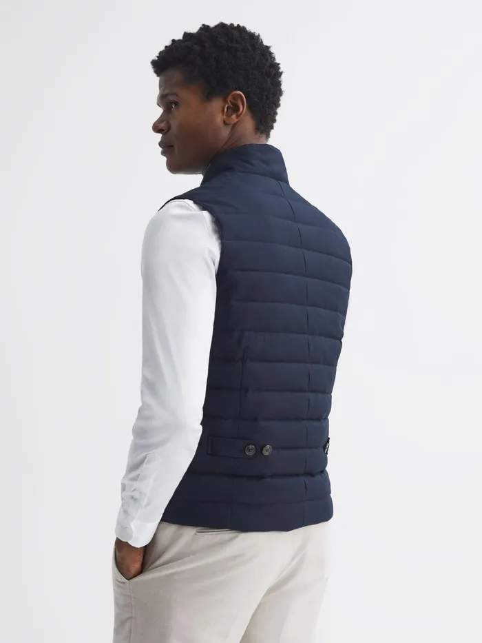 Reiss Coats and Jackets Parma Quilted Gilet Navy 8211 Men