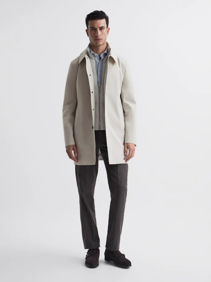 Reiss Coats and Jackets Perrin Mac With Removable Zip Neck Insert Stone 8211 Men Reiss Coats and Jackets Perrin Mac With Removable Zip Neck Insert Stone 8211 Men