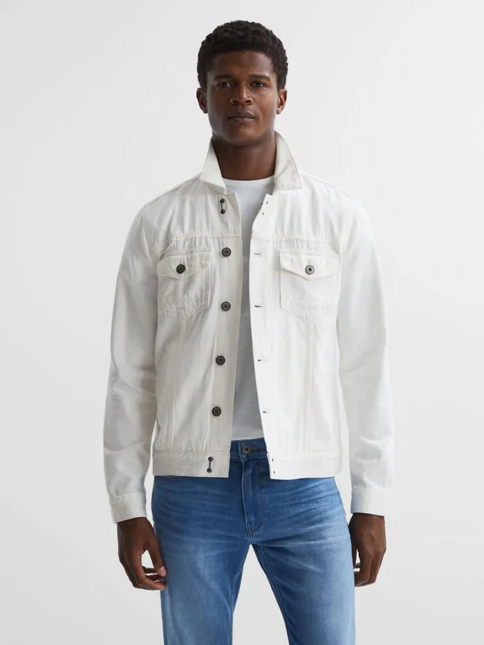 Reiss Coats and Jackets Scout Paige Denim Button Through Jacket Vintage Prism Glow 8211 Men Reiss Coats and Jackets Scout Paige Denim Button Through Jacket Vintage Prism Glow 8211 Men