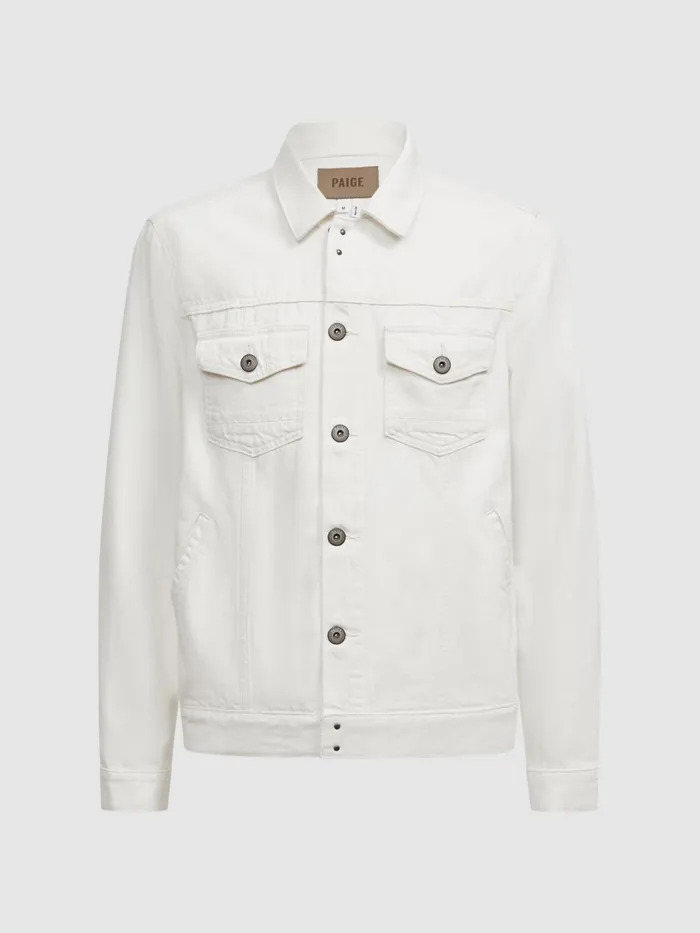 Reiss Coats and Jackets Scout Paige Denim Button Through Jacket Vintage Prism Glow 8211 Men