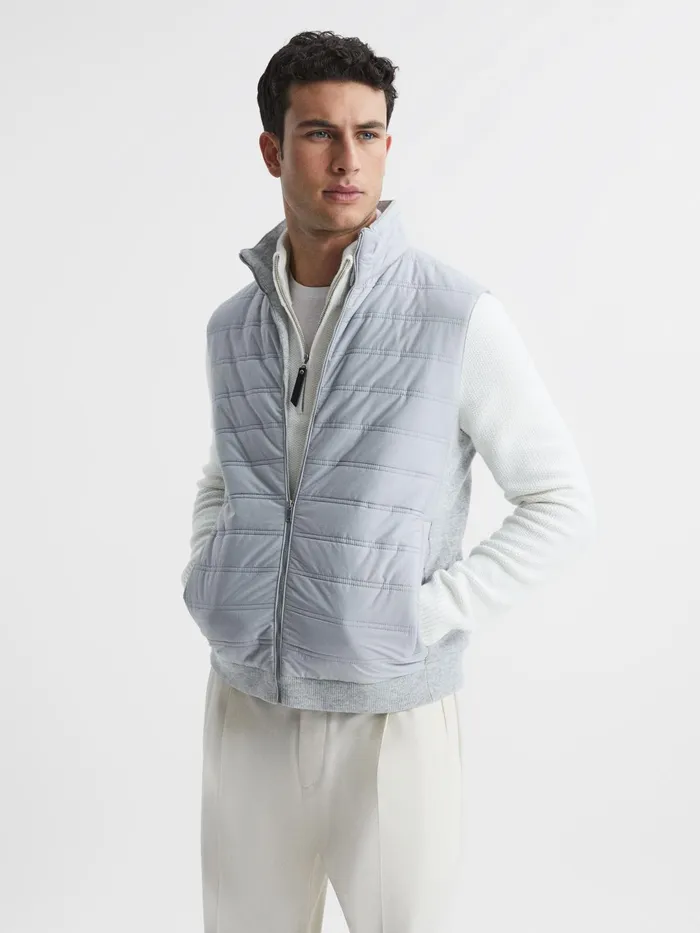 Reiss Coats and Jackets William Quilted Gilet Soft Grey 8211 Men