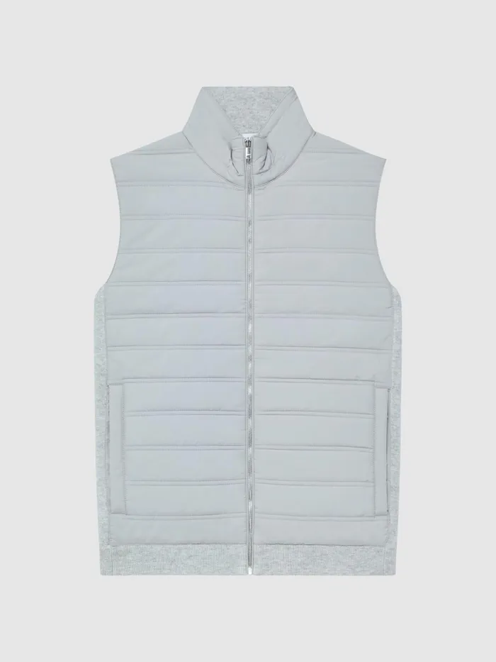 Reiss Coats and Jackets William Quilted Gilet Soft Grey 8211 Men