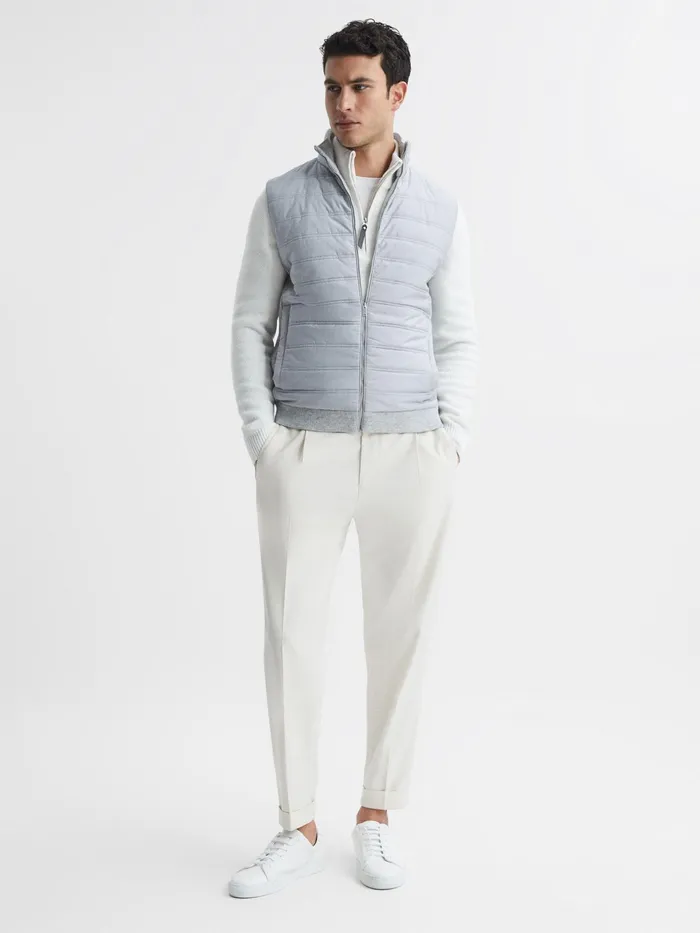 Reiss Coats and Jackets William Quilted Gilet Soft Grey 8211 Men