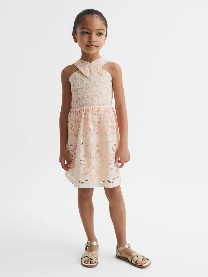 Reiss Dresses and Jumpsuits Callie Cross Back Lace Dress Pink 8211 Children