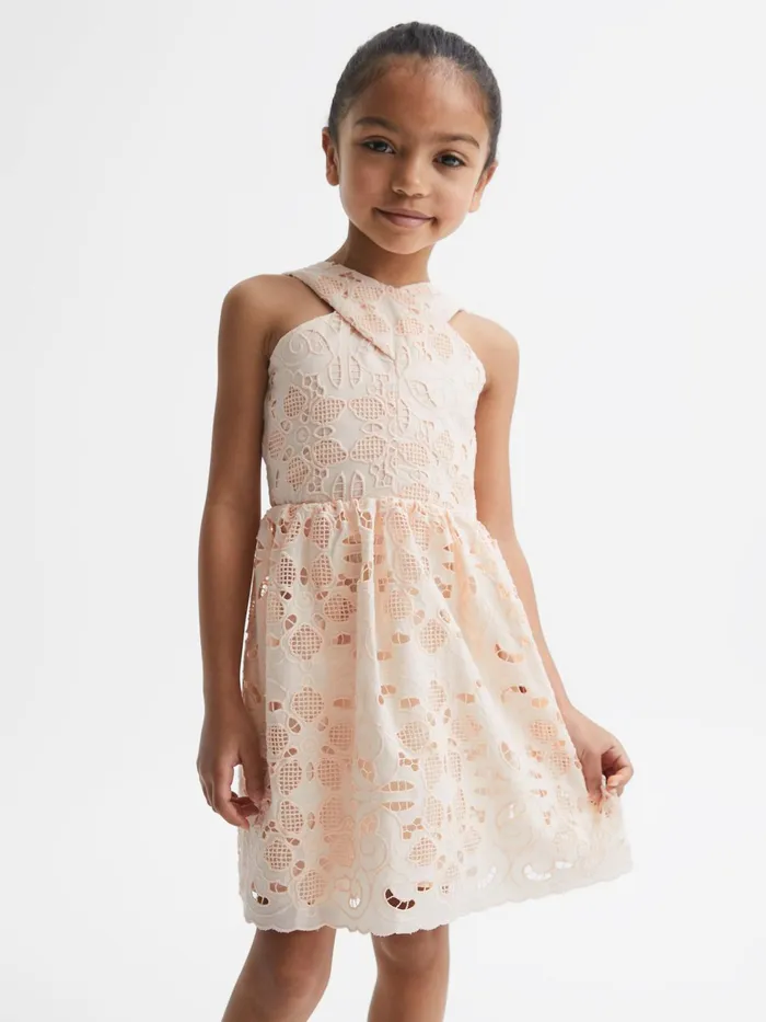 Reiss Dresses and Jumpsuits Callie Cross Back Lace Dress Pink 8211 Children