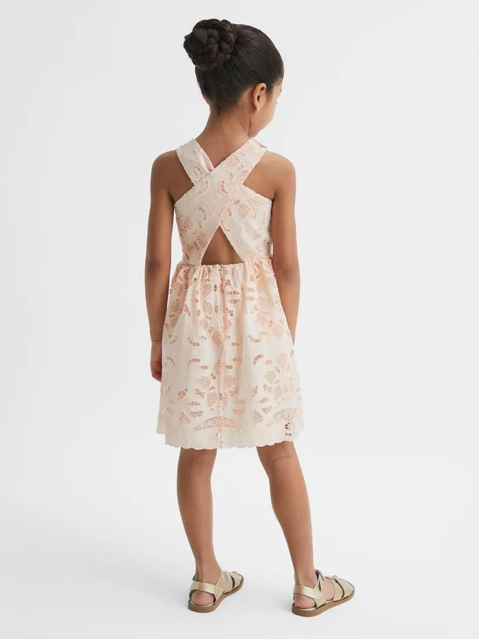 Reiss Dresses and Jumpsuits Callie Cross Back Lace Dress Pink 8211 Children