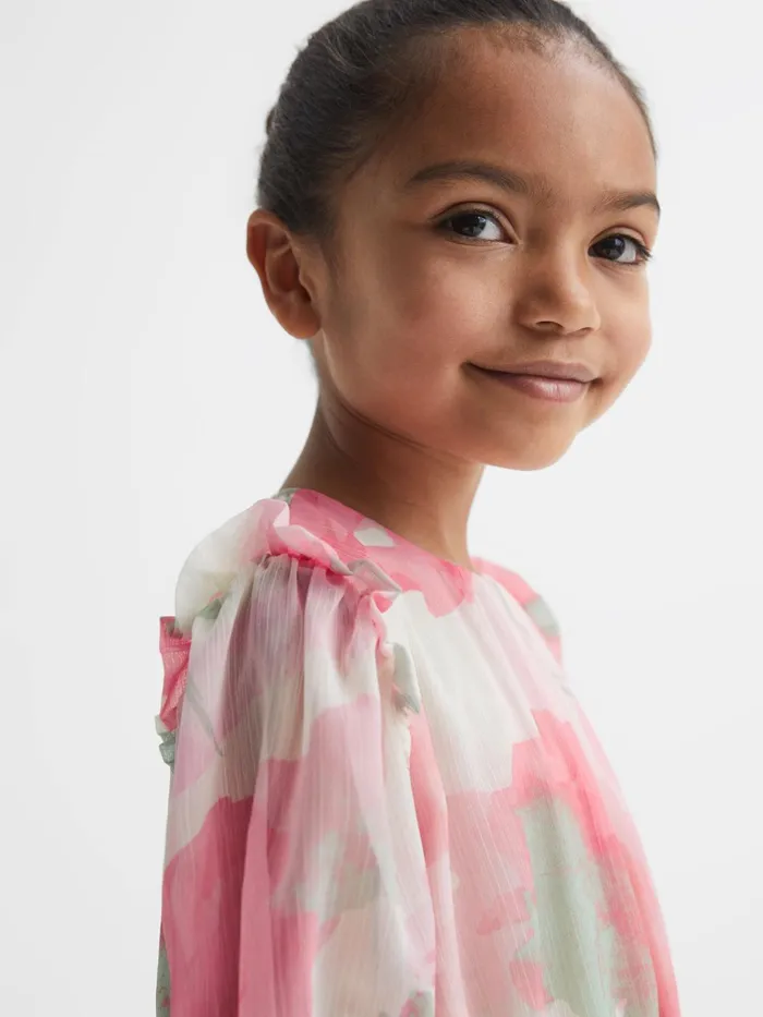 Reiss Dresses and Jumpsuits Henrietta Printed Tiered Dress Pink Print 8211 Children