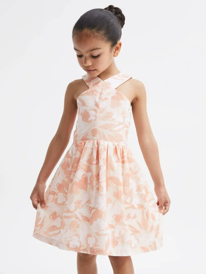Reiss Dresses and Jumpsuits Lottie Floral Print Halter Neck Dress Pink Print 8211 Children