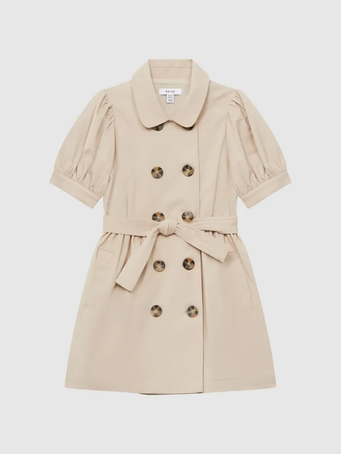 Reiss Dresses and Jumpsuits Naomi Puff Sleeve Belted Dress Camel 8211 Children