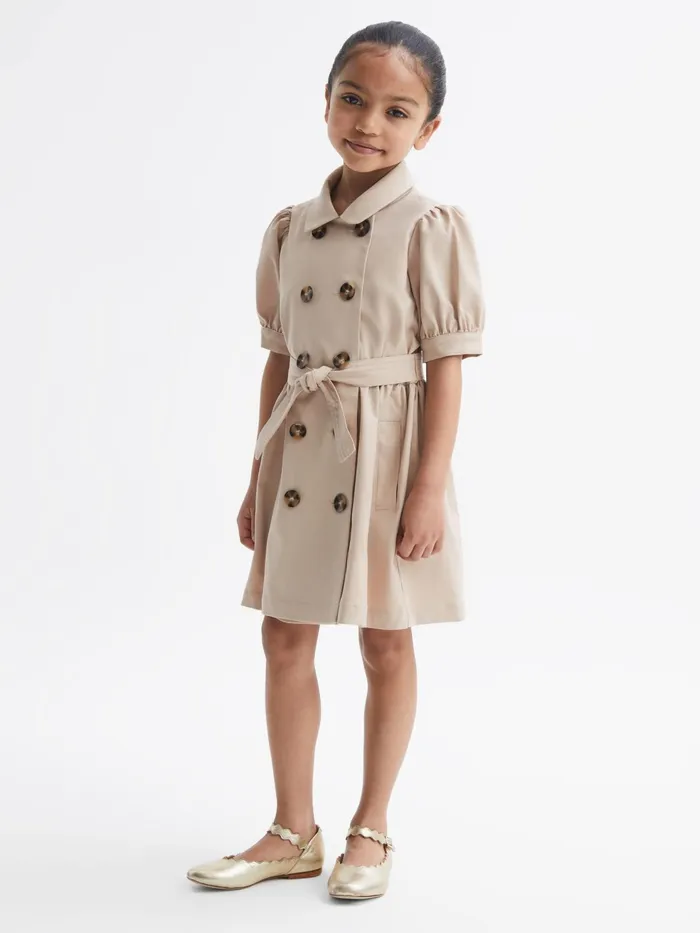 Reiss Dresses and Jumpsuits Naomi Puff Sleeve Belted Dress Camel 8211 Children
