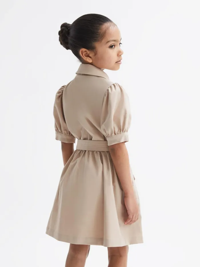 Reiss Dresses and Jumpsuits Naomi Puff Sleeve Belted Dress Camel 8211 Children