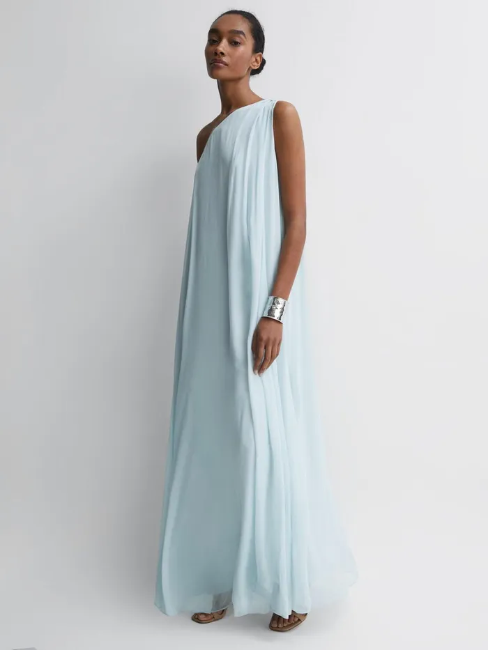 Reiss Dresses Charly One Shoulder Maxi Dress Green 8211 Women
