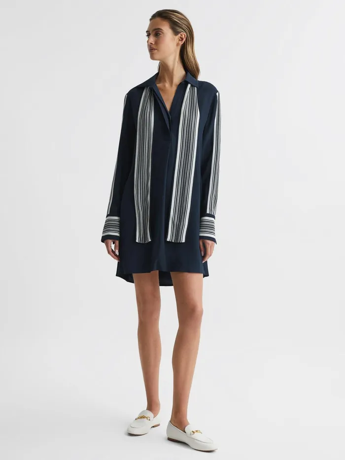 Reiss Dresses Ellie Side Stripe Mini Dress Navy 8211 Women