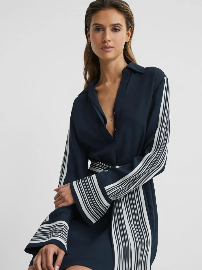 Reiss Dresses Ellie Side Stripe Mini Dress Navy 8211 Women