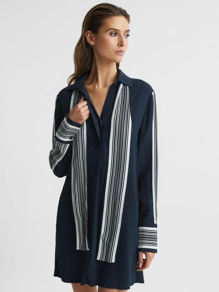 Reiss Dresses Ellie Side Stripe Mini Dress Navy 8211 Women