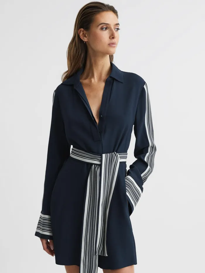 Reiss Dresses Ellie Side Stripe Mini Dress Navy 8211 Women