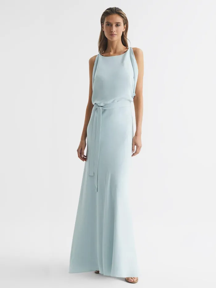 Reiss Dresses Ida Cowl Neck Bridesmaid Maxi Dress Green 8211 Women