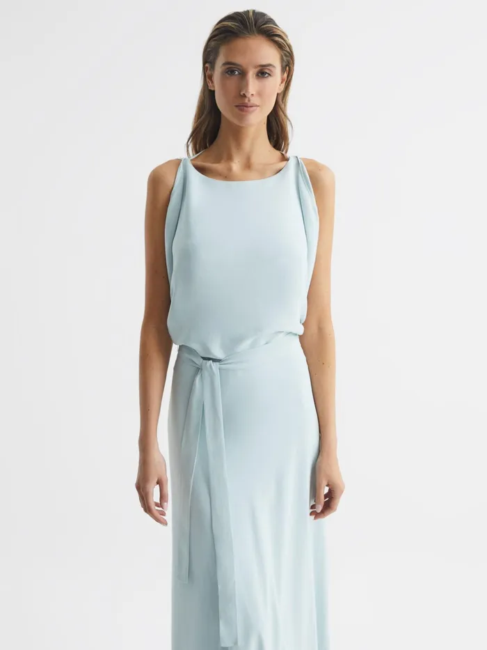 Reiss Dresses Ida Cowl Neck Bridesmaid Maxi Dress Green 8211 Women
