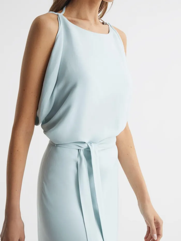 Reiss Dresses Ida Cowl Neck Bridesmaid Maxi Dress Green 8211 Women