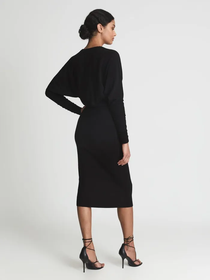 Reiss Dresses Jenna Cashmere Blend Ruched Sleeve Dress 8211 Women