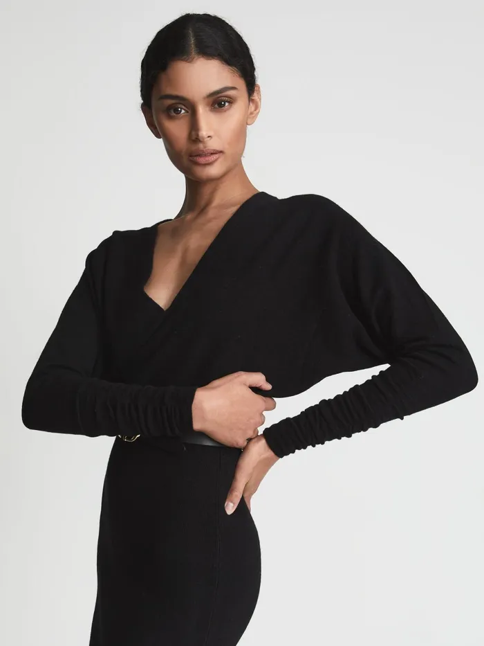 Reiss Dresses Jenna Cashmere Blend Ruched Sleeve Dress 8211 Women