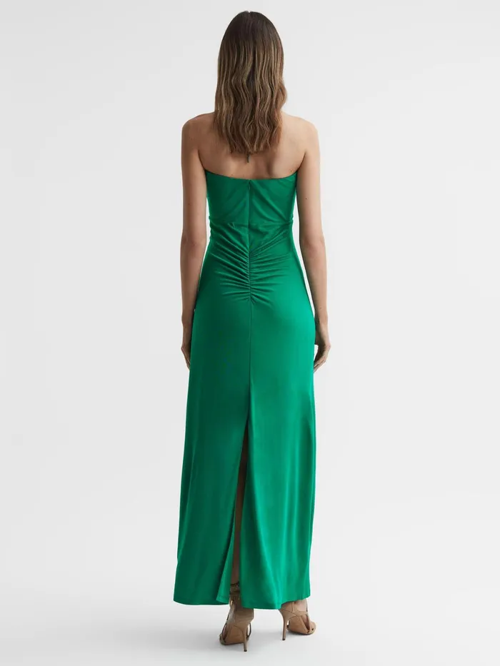 Reiss Dresses Lana Plunge Halter Neck Maxi Dress Green 8211 Women