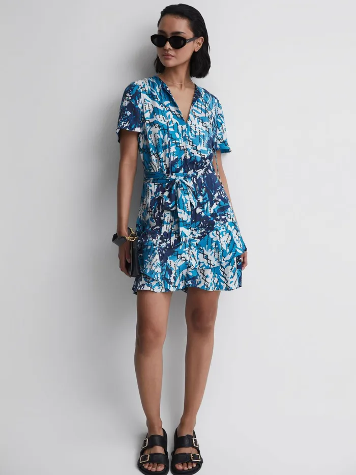 Reiss Dresses Posey Ditsy Printed Mini Dress Blue 8211 Women