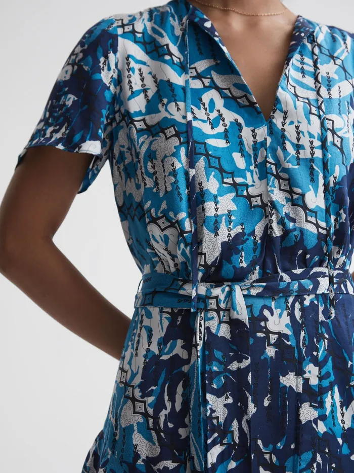 Reiss Dresses Posey Ditsy Printed Mini Dress Blue 8211 Women