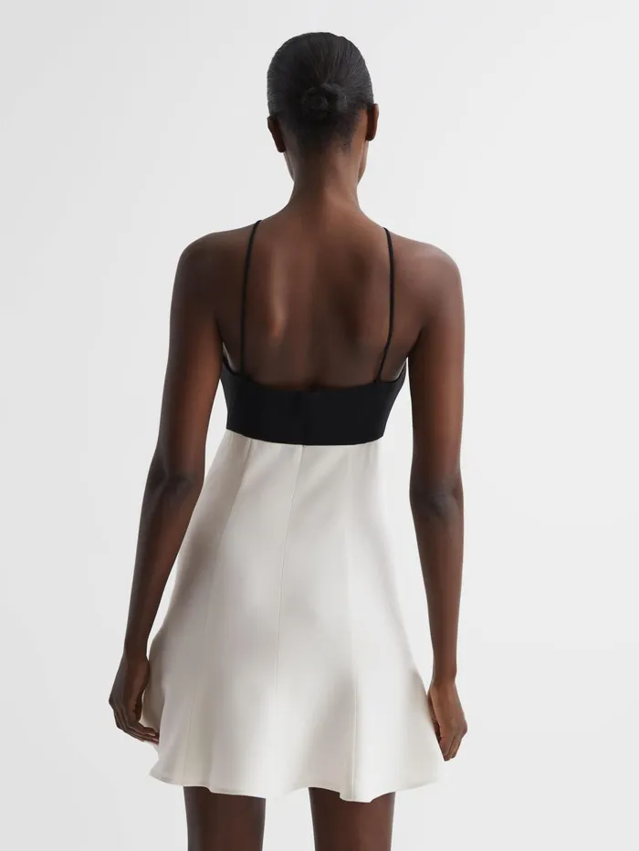 Reiss Dresses Trina Colourblock Strappy Mini Dress Blackwhite 8211 Women