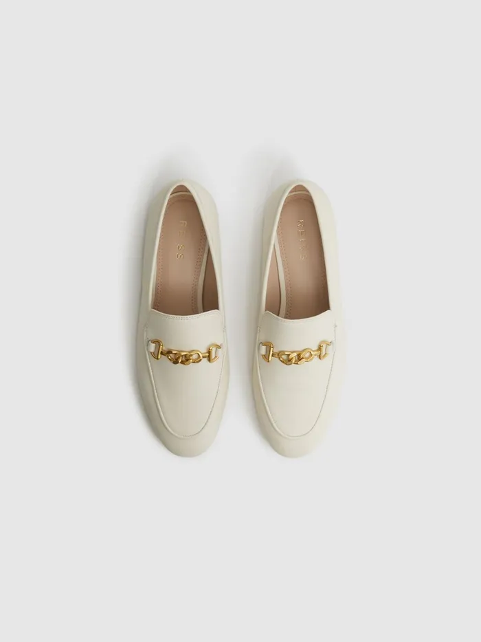 Reiss Flats Evan Chain Detail Loafers Black 8211 Women