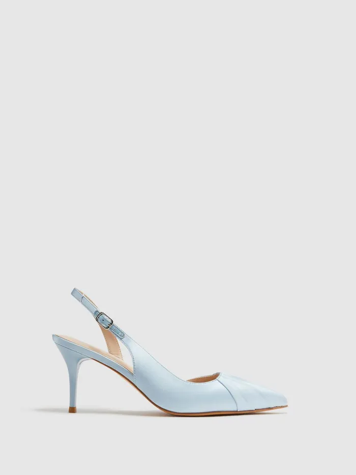 Reiss Heels Cecily Pointed Court Shoes Blue 8211 Women