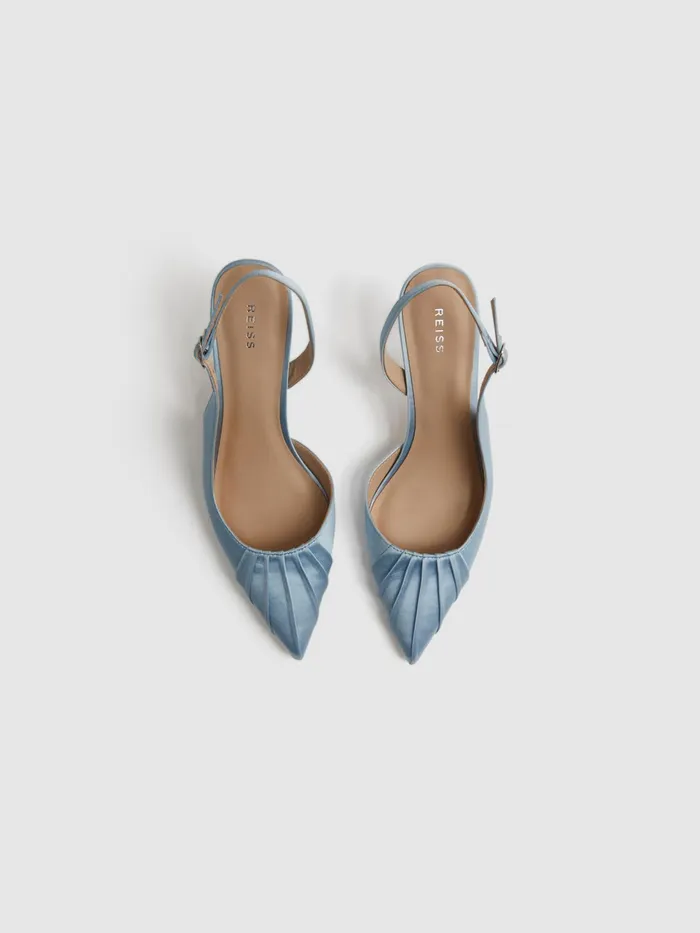 Reiss Heels Cecily Pointed Court Shoes Blue 8211 Women