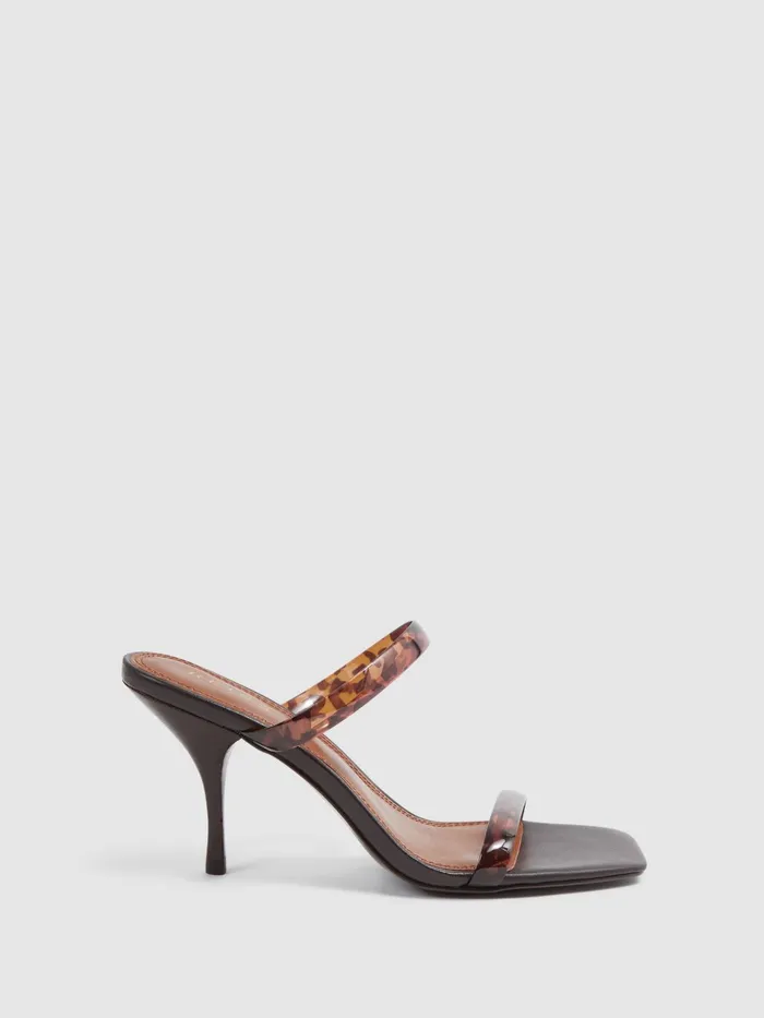 Reiss Heels Emery Tortoiseshell Double Strap Heels Tortoise 8211 Women