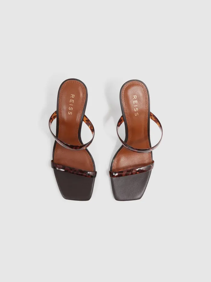 Reiss Heels Emery Tortoiseshell Double Strap Heels Tortoise 8211 Women