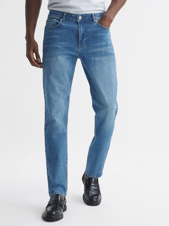 Reiss Jeans Calik Tapered Slim Fit Jeans Washed Blue 8211 Men