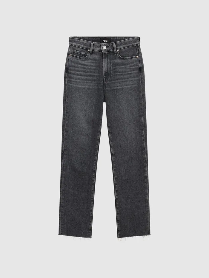 Reiss Jeans Cindy Paige Cindy Straight Leg Raw Hem Jeans Washed Black 8211 Women